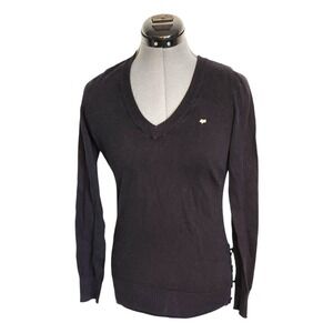 Fox Racing Riders‎ Co Womens Black V-Neck Sweater Graphic Back Small